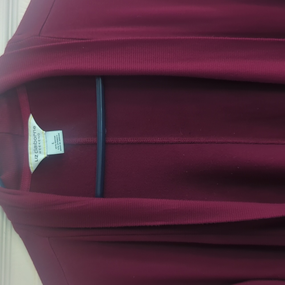 Liz Claiborne Open Red Cardigan - Picture 2 of 5